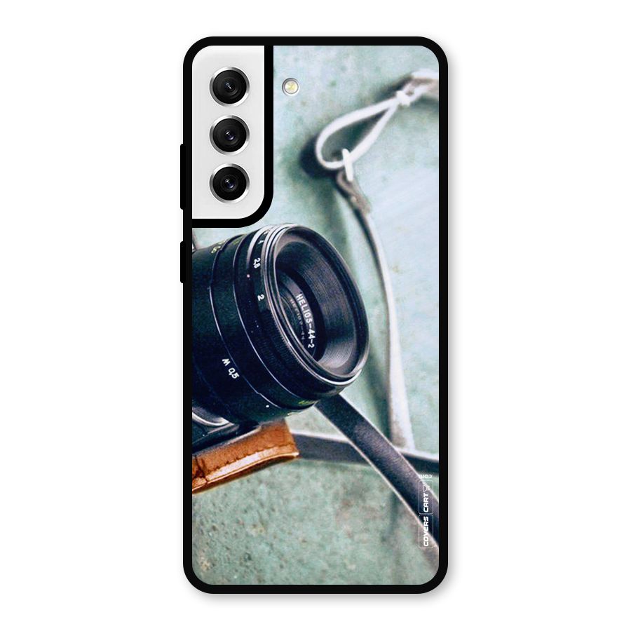 Leather Camera Lens Metal Back Case for Galaxy S21 FE 5G