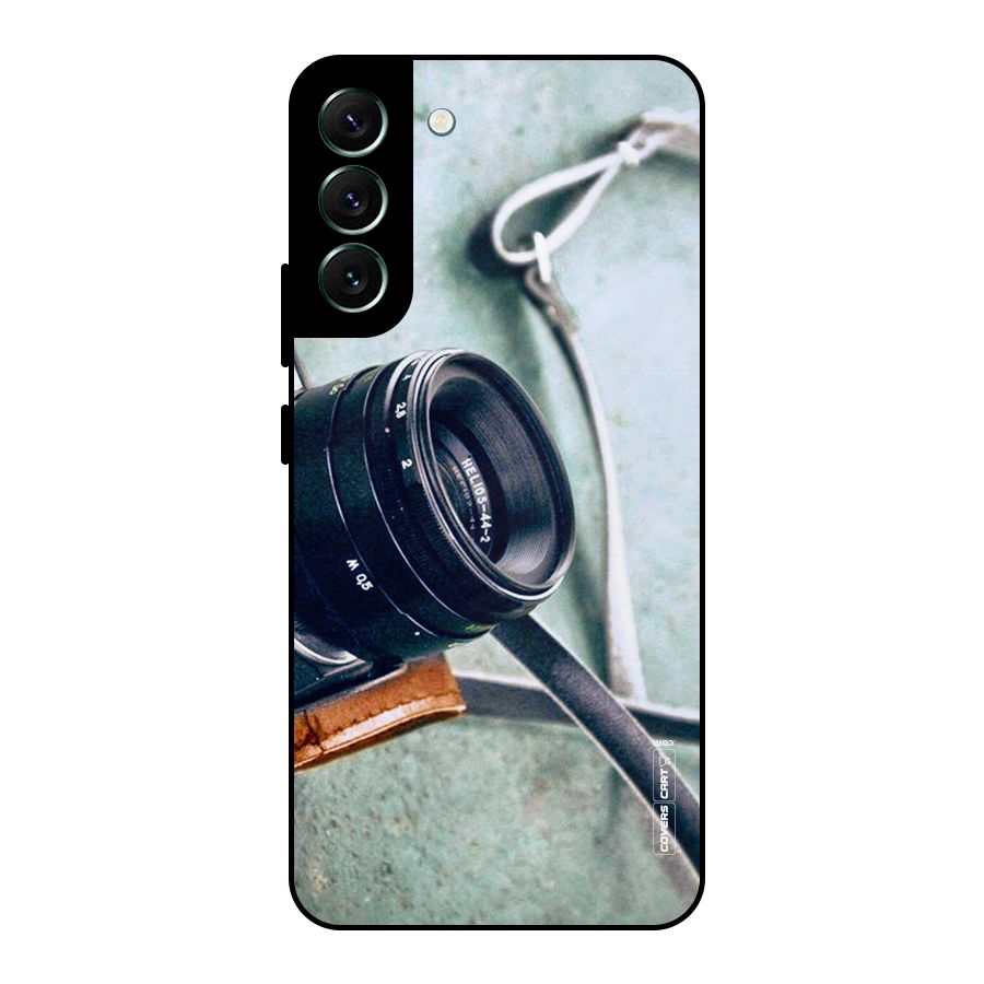 Leather Camera Lens Metal Back Case for Galaxy S22 Plus 5G