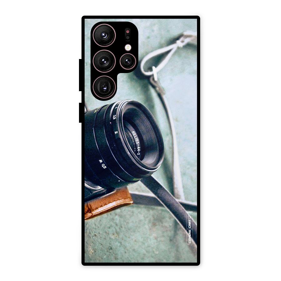 Leather Camera Lens Metal Back Case for Galaxy S22 Ultra 5G