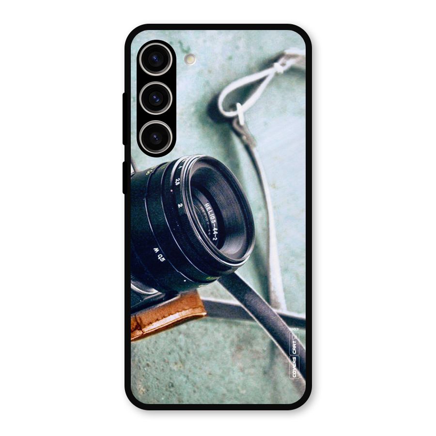 Leather Camera Lens Metal Back Case for Galaxy S23 Plus