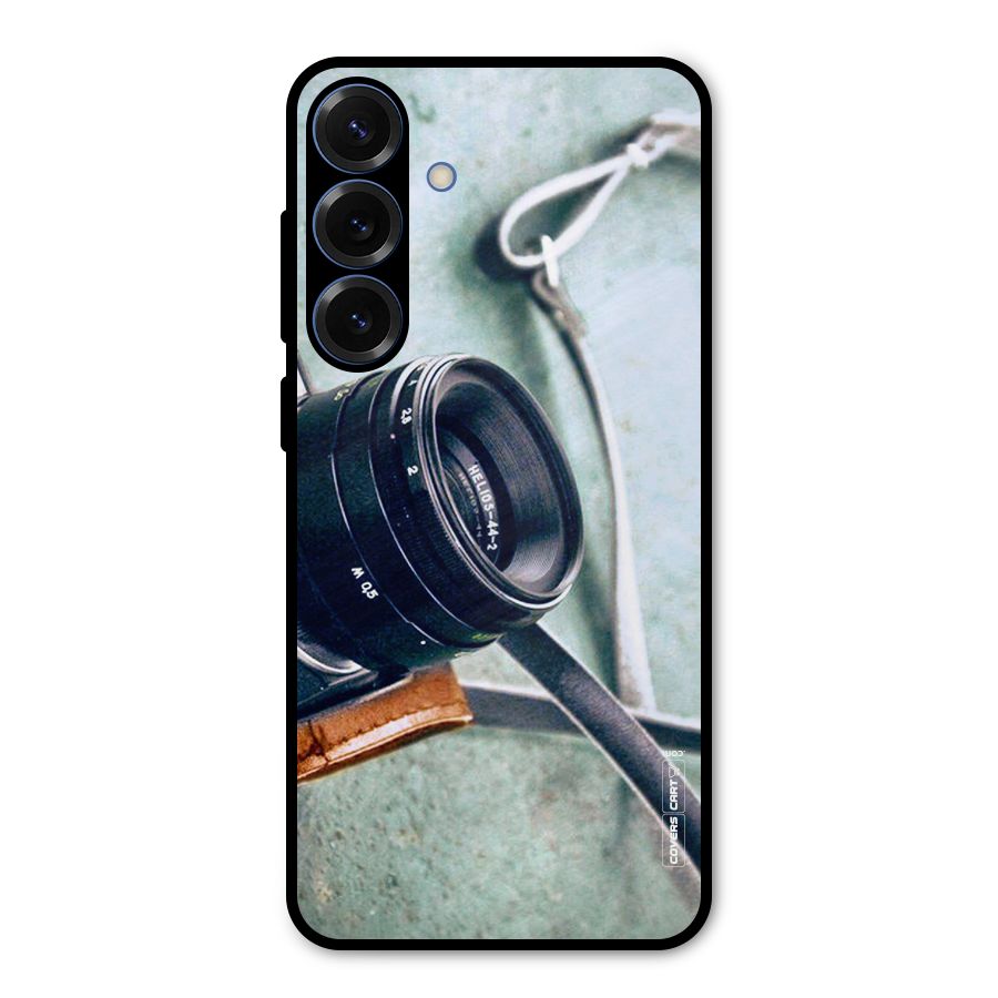 Leather Camera Lens Metal Back Case for Galaxy S25 Plus