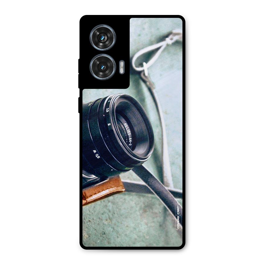 Leather Camera Lens Metal Back Case for Motorola Edge 50 Fusion