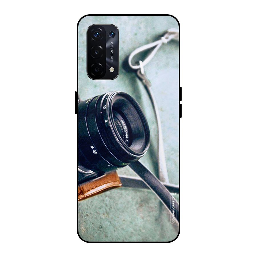 Leather Camera Lens Metal Back Case for Oppo A74 5G