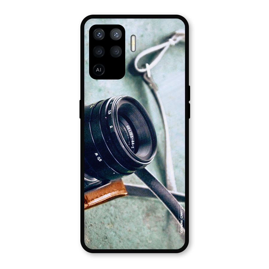Leather Camera Lens Metal Back Case for Oppo F19 Pro