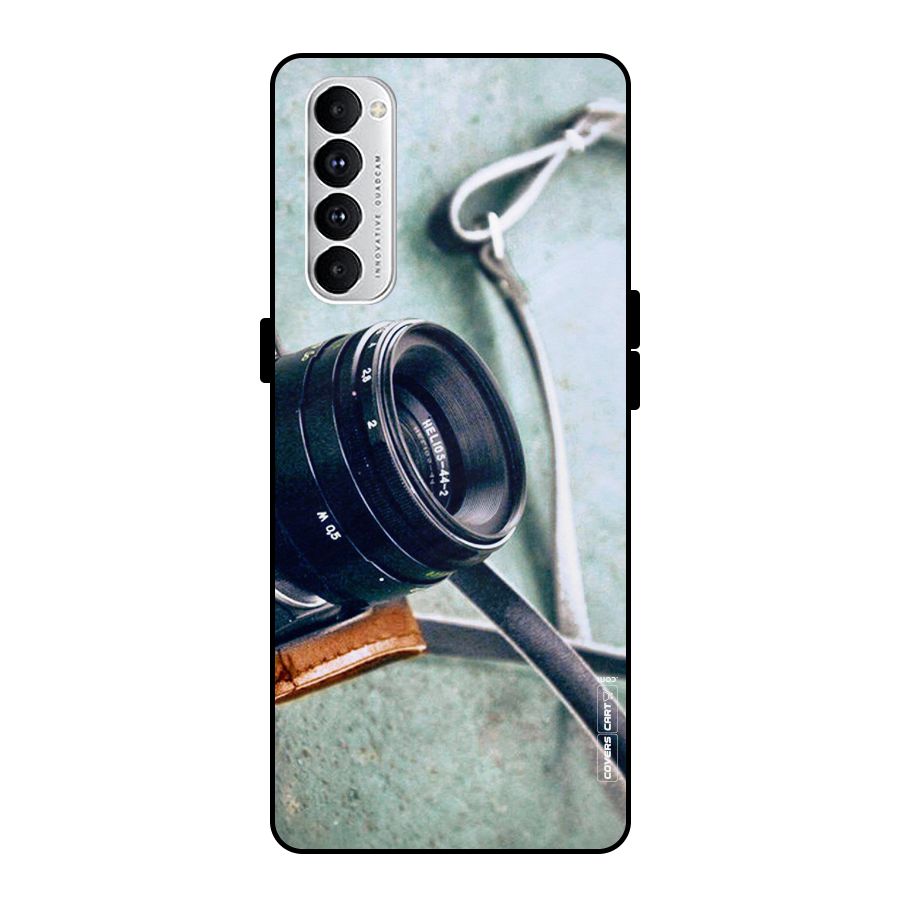 Leather Camera Lens Metal Back Case for Oppo Reno4 Pro