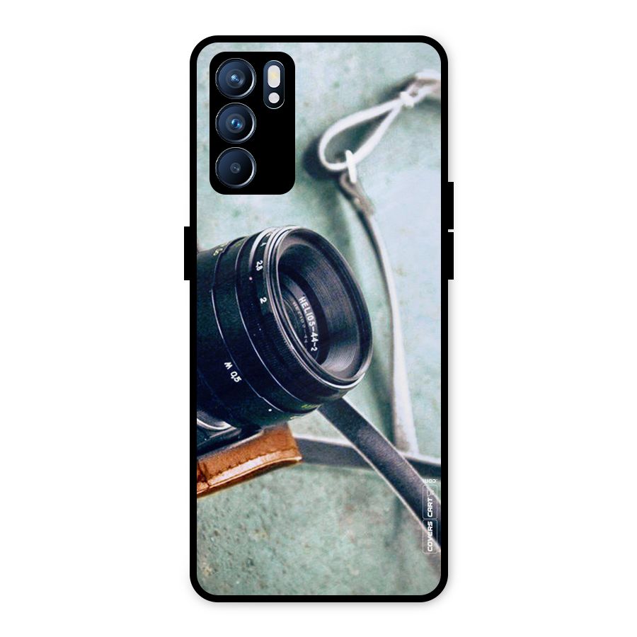 Leather Camera Lens Metal Back Case for Oppo Reno6 5G