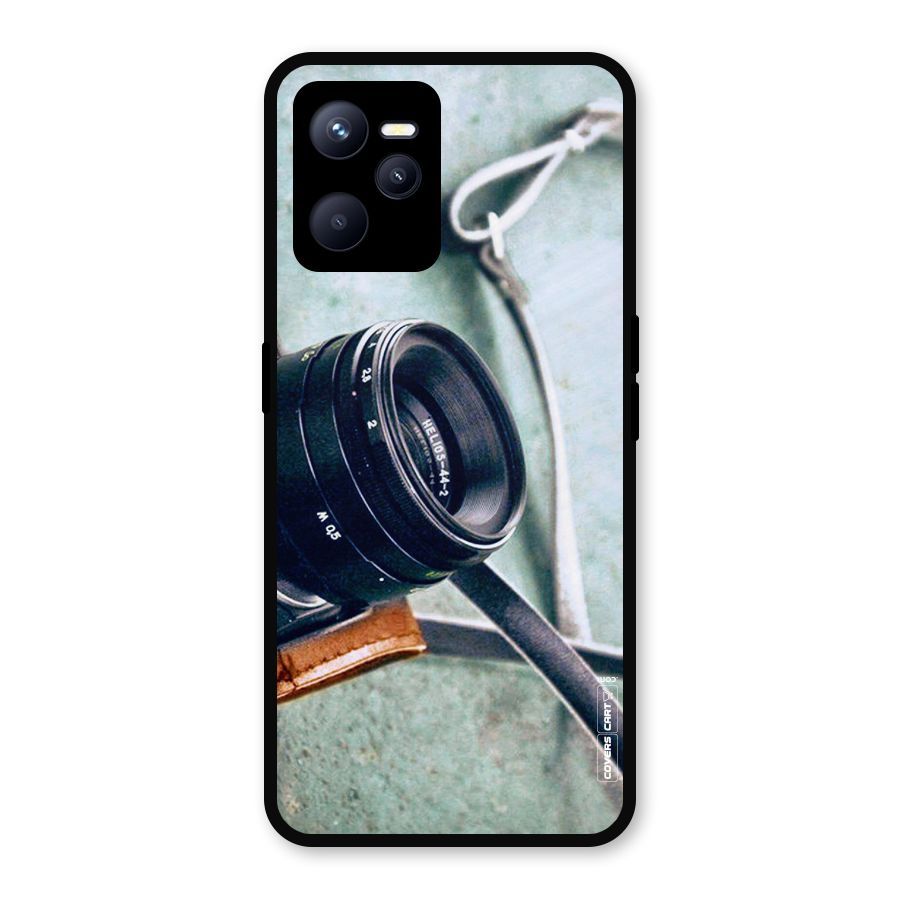 Leather Camera Lens Metal Back Case for Realme C35
