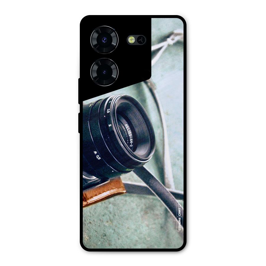 Leather Camera Lens Metal Back Case for Tecno Pova 5 Pro 5G