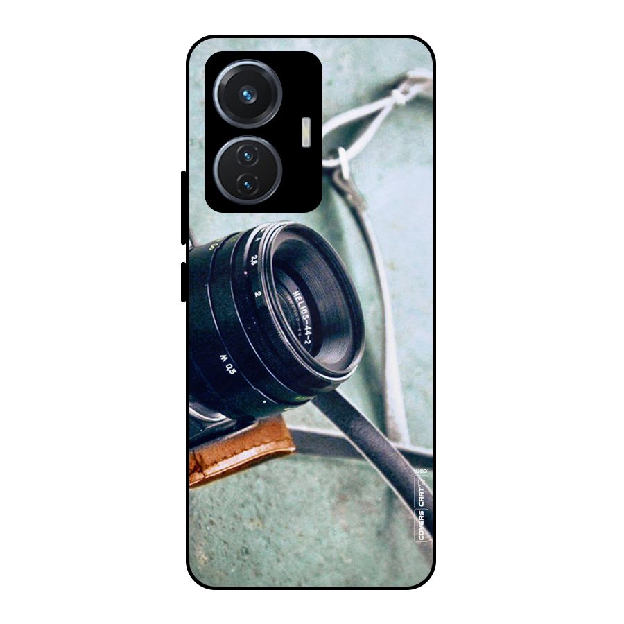Leather Camera Lens Metal Back Case for Vivo T1 44W