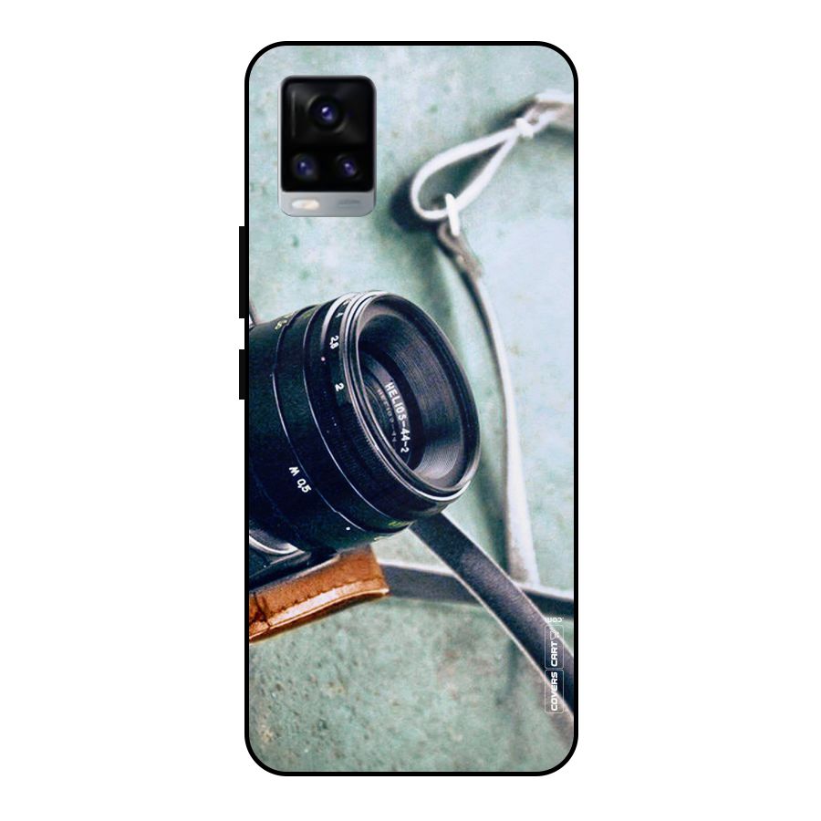 Leather Camera Lens Metal Back Case for Vivo V20 2021
