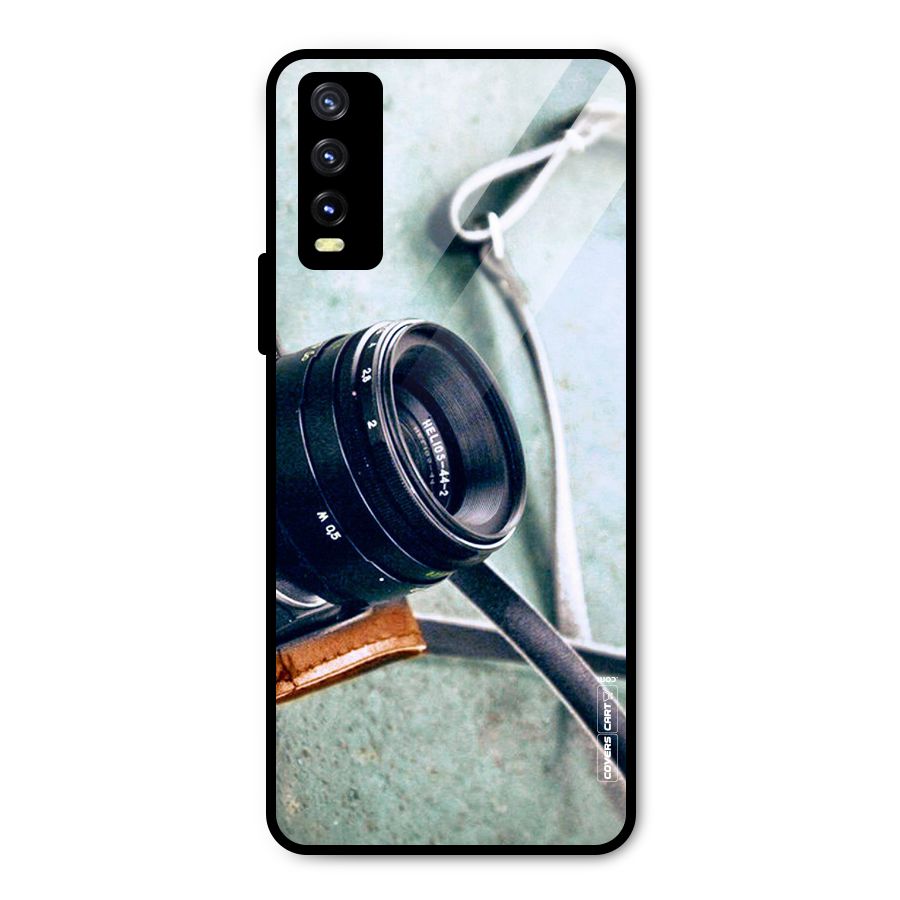 Leather Camera Lens Metal Back Case for Vivo Y20 2021