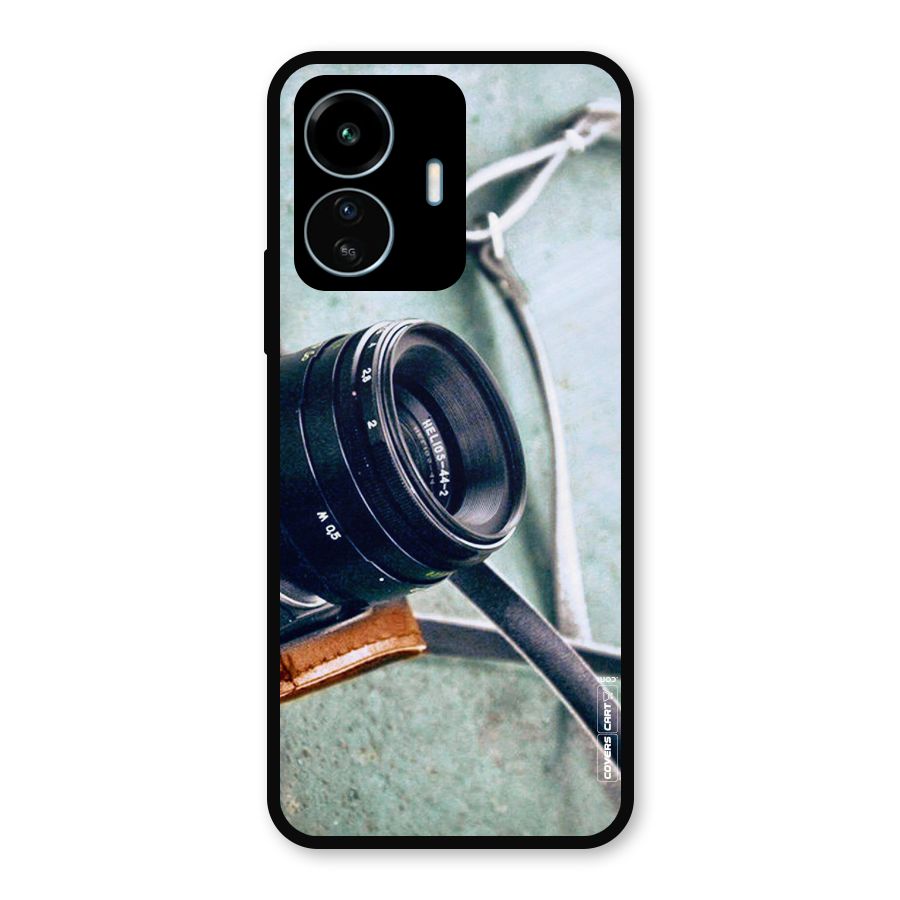 Leather Camera Lens Metal Back Case for vivo iQOO Z6 Lite 5G
