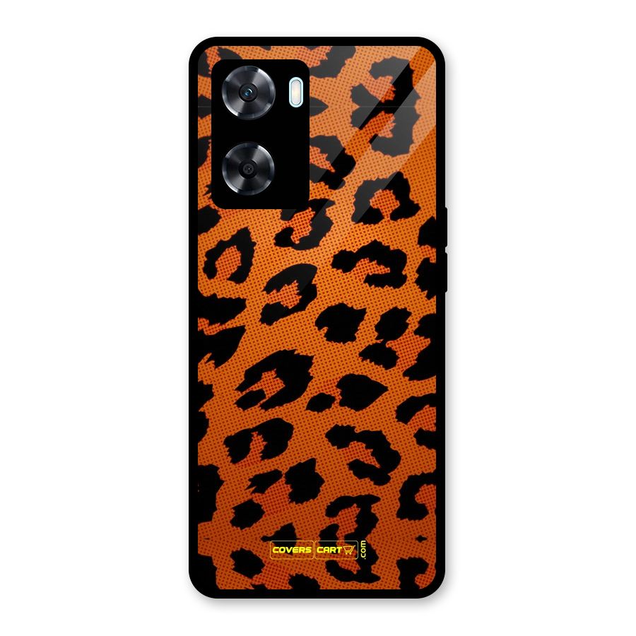 Leopard Glass Back Case for Oppo A77s