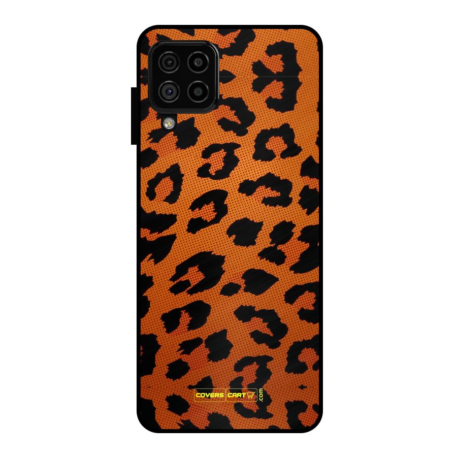Leopard Metal Back Case for Galaxy A22 4G