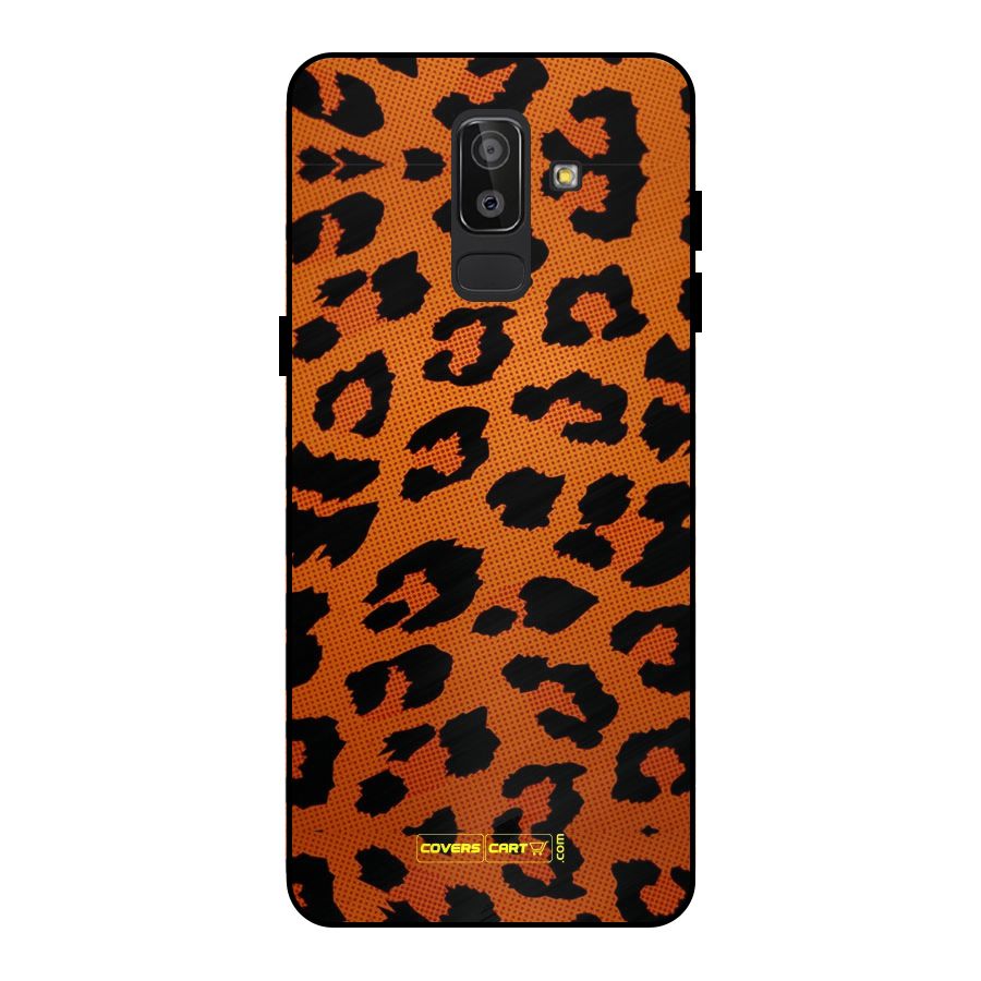 Leopard Metal Back Case for Galaxy J8