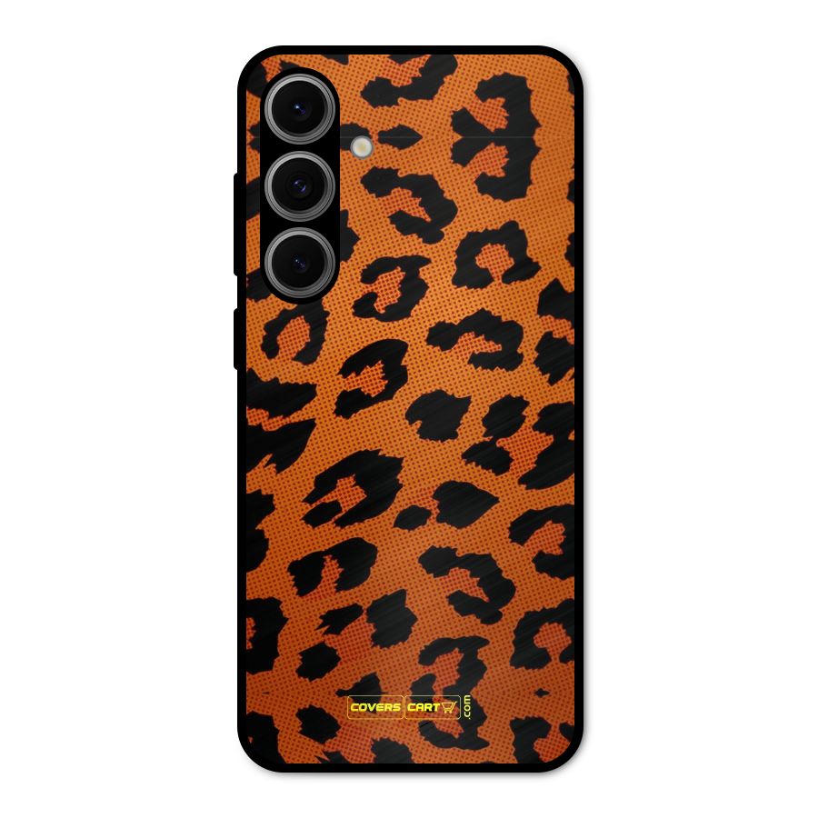 Leopard Metal Back Case for Galaxy S24 FE