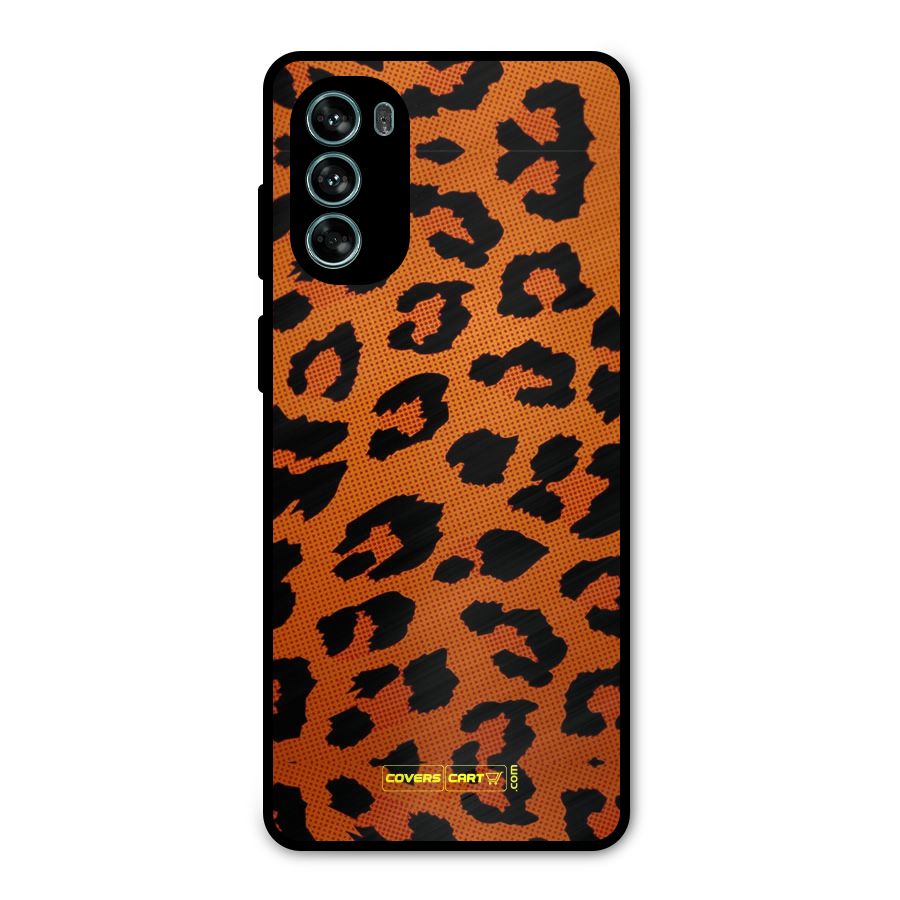 Leopard Metal Back Case for Moto G62