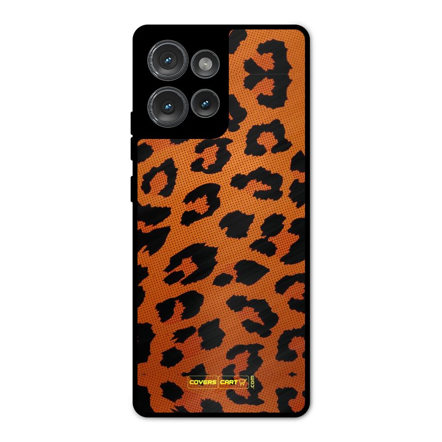 Leopard Metal Back Case for Motorola Edge 50