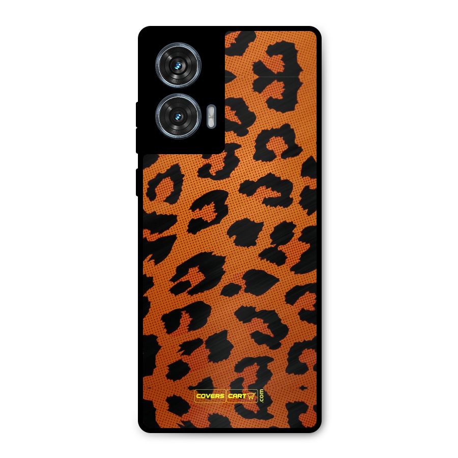 Leopard Metal Back Case for Motorola Edge 50 Fusion