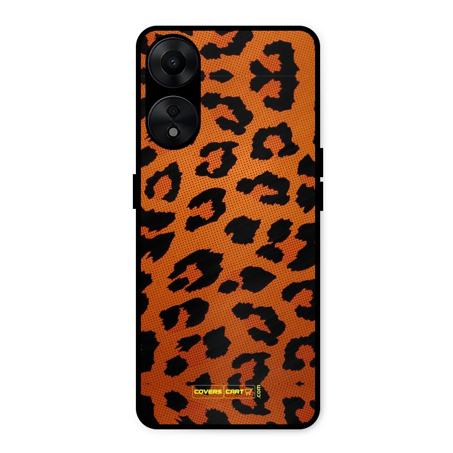 Leopard Metal Back Case for Oppo A78 5G