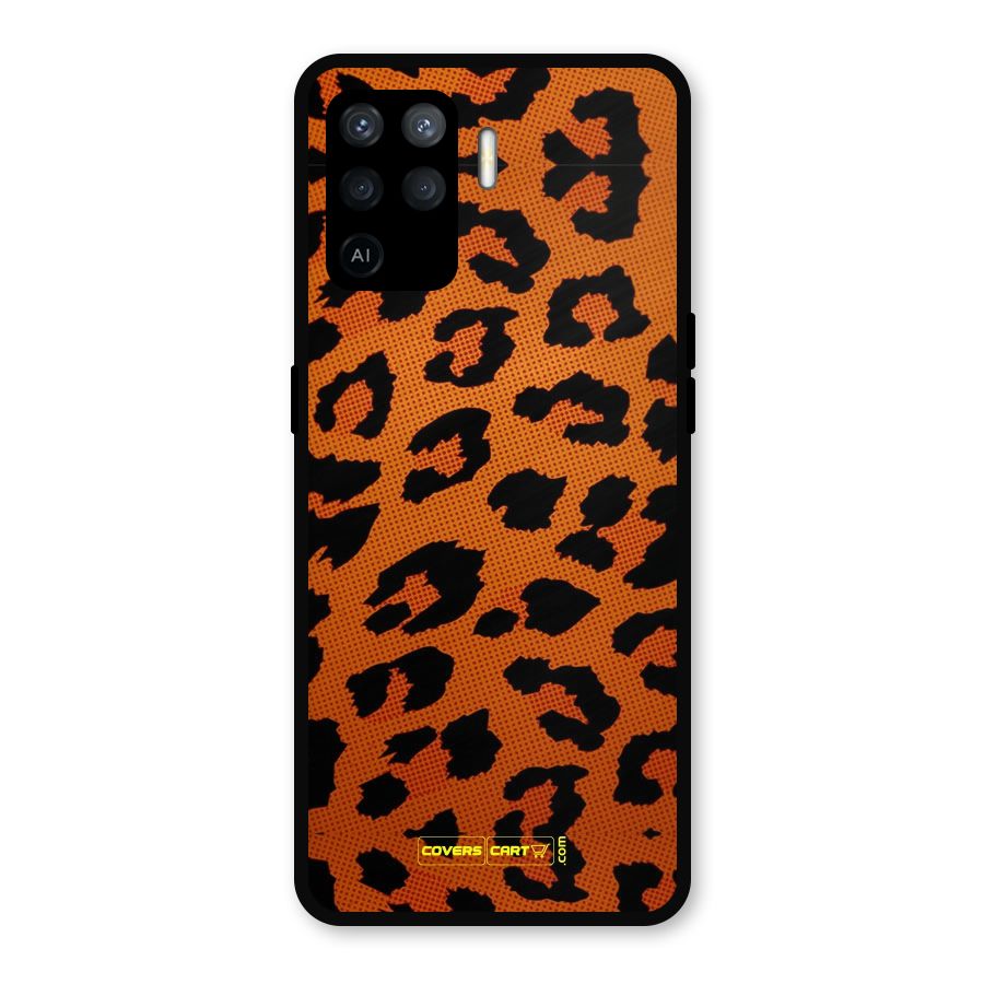 Leopard Metal Back Case for Oppo F19 Pro