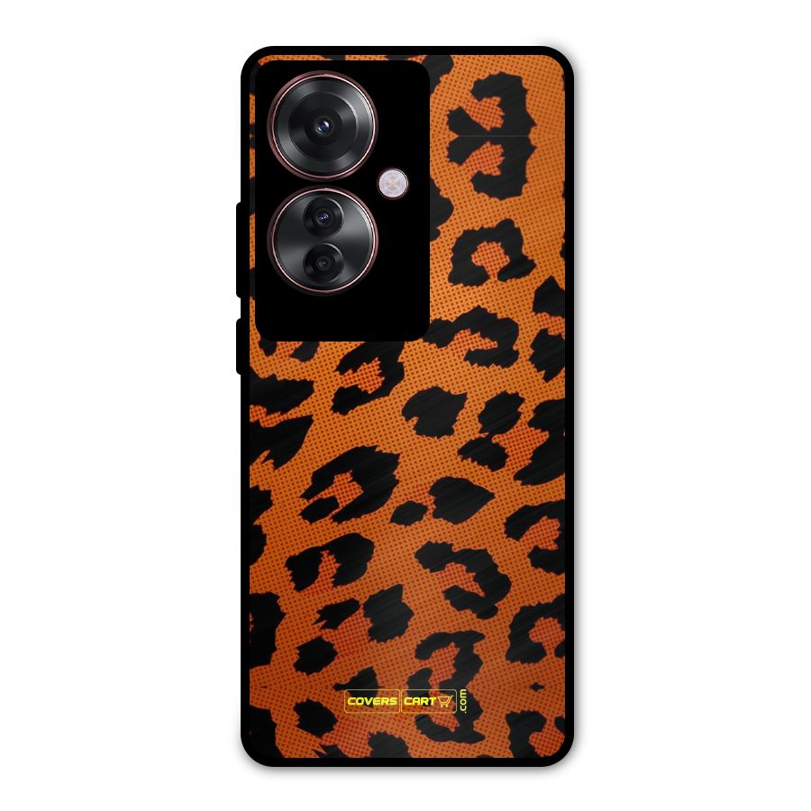Leopard Metal Back Case for Oppo F25 Pro