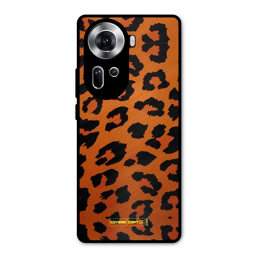 Leopard Metal Back Case for Oppo Reno11 5G