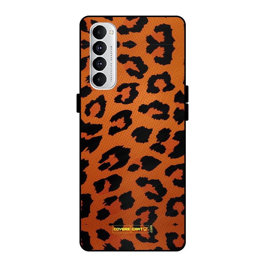 Leopard Metal Back Case for Oppo Reno4 Pro