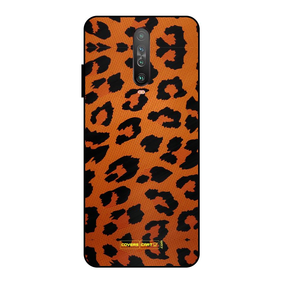 Leopard Metal Back Case for Poco X2