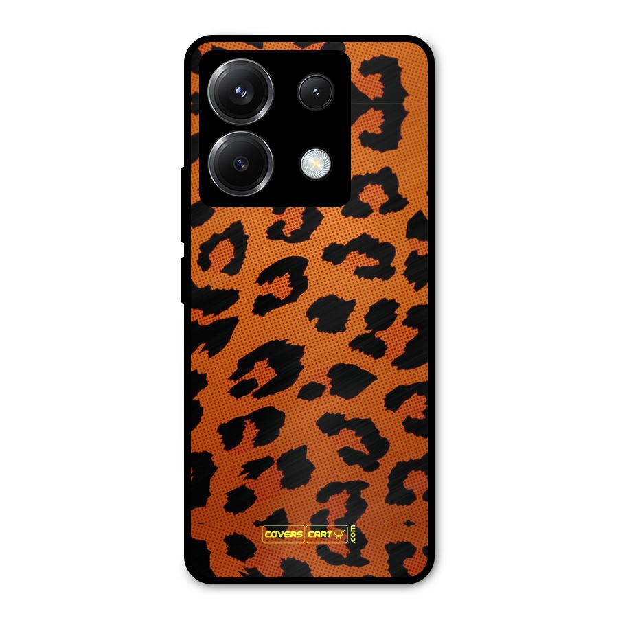 Leopard Metal Back Case for Poco X6