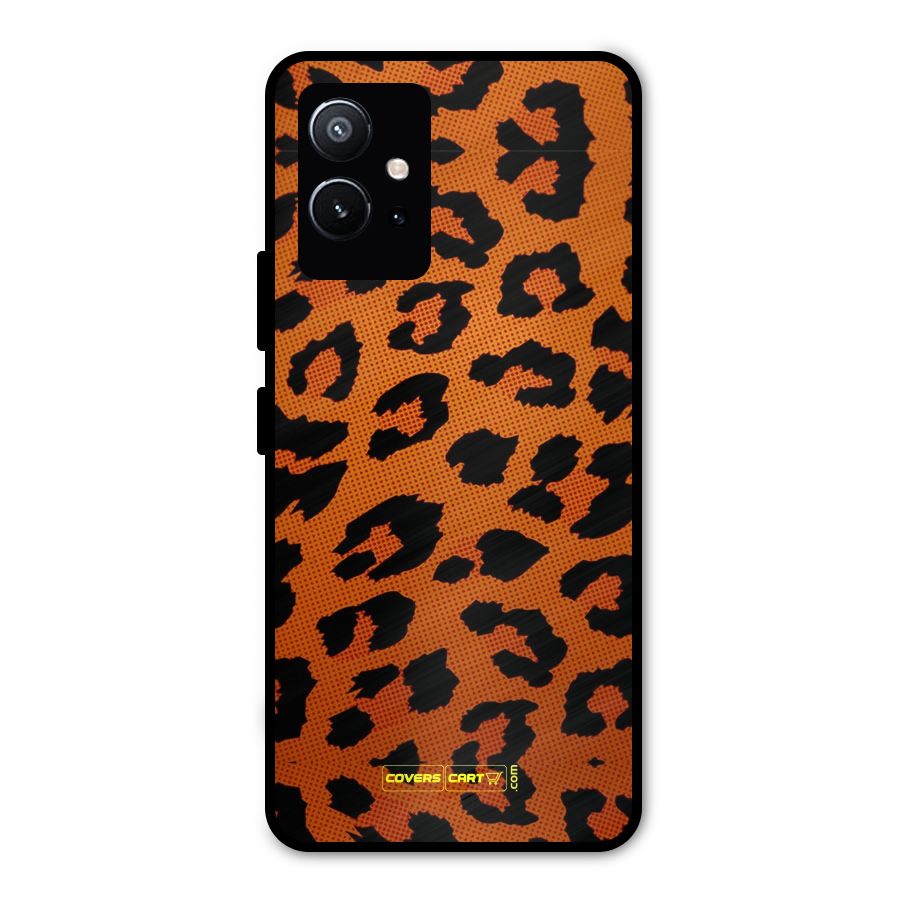 Leopard Metal Back Case for Vivo T1 5G