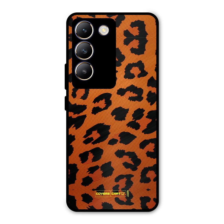 Leopard Metal Back Case for Vivo T3 5G
