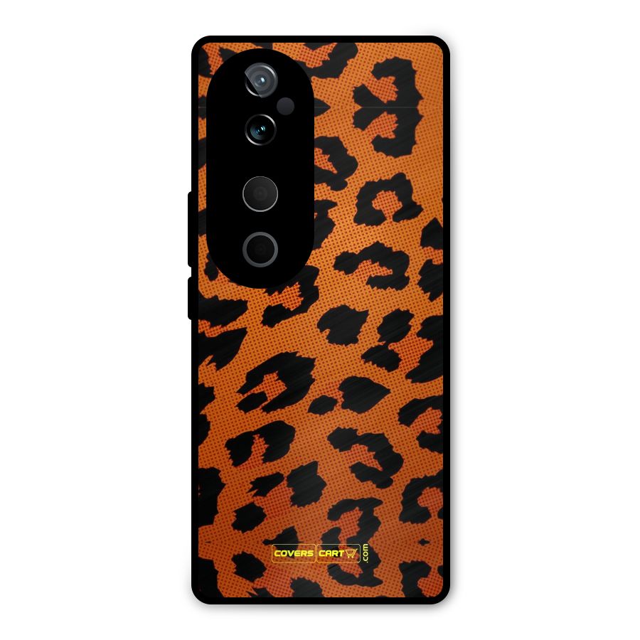 Leopard Metal Back Case for Vivo T3 Ultra