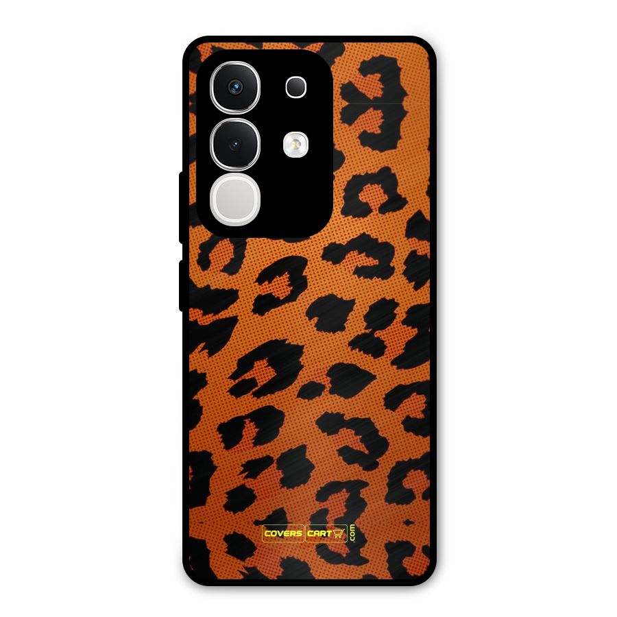 Leopard Metal Back Case for Vivo T4x