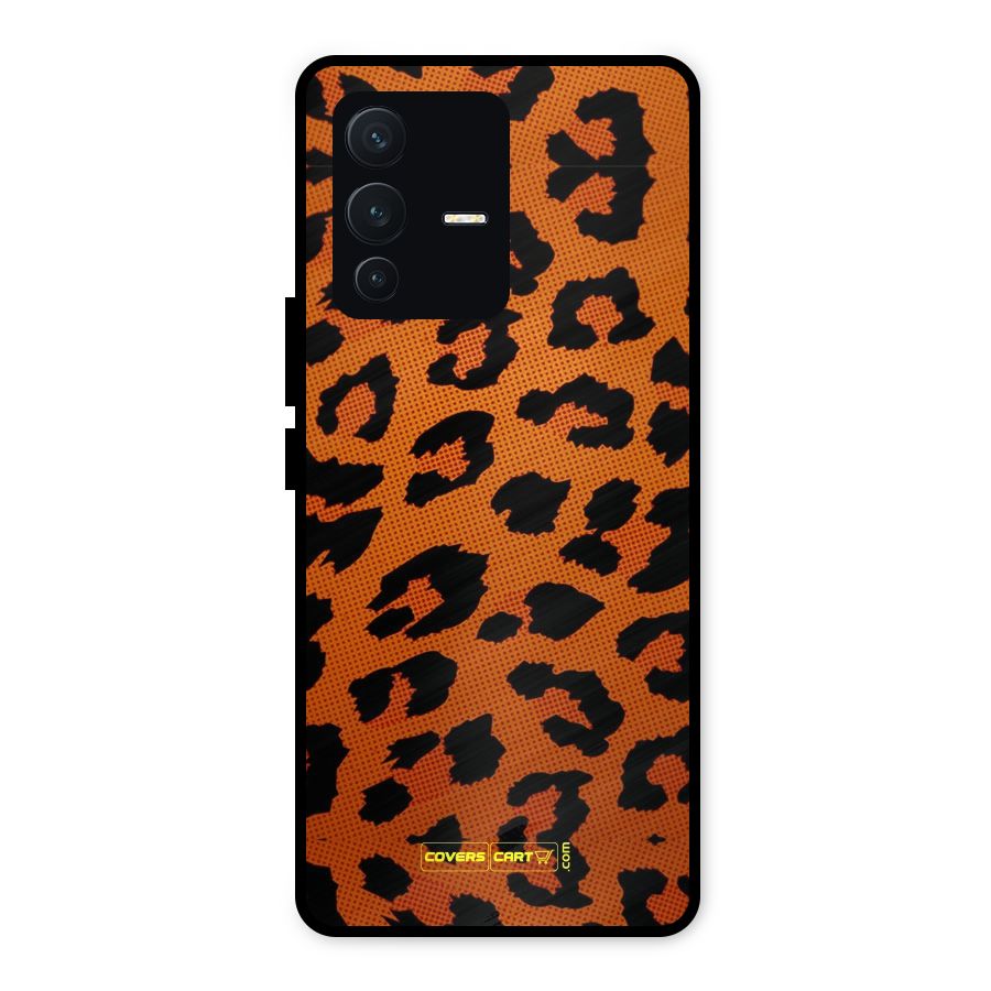 Leopard Metal Back Case for Vivo V23 5G