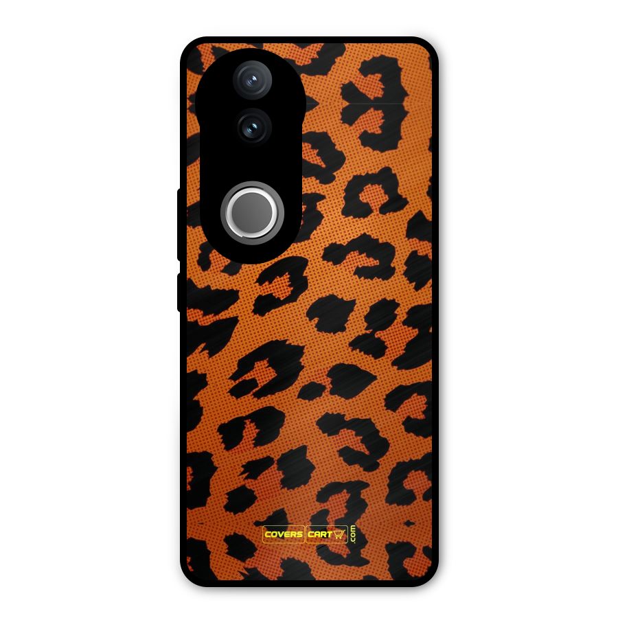 Leopard Metal Back Case for Vivo V50e