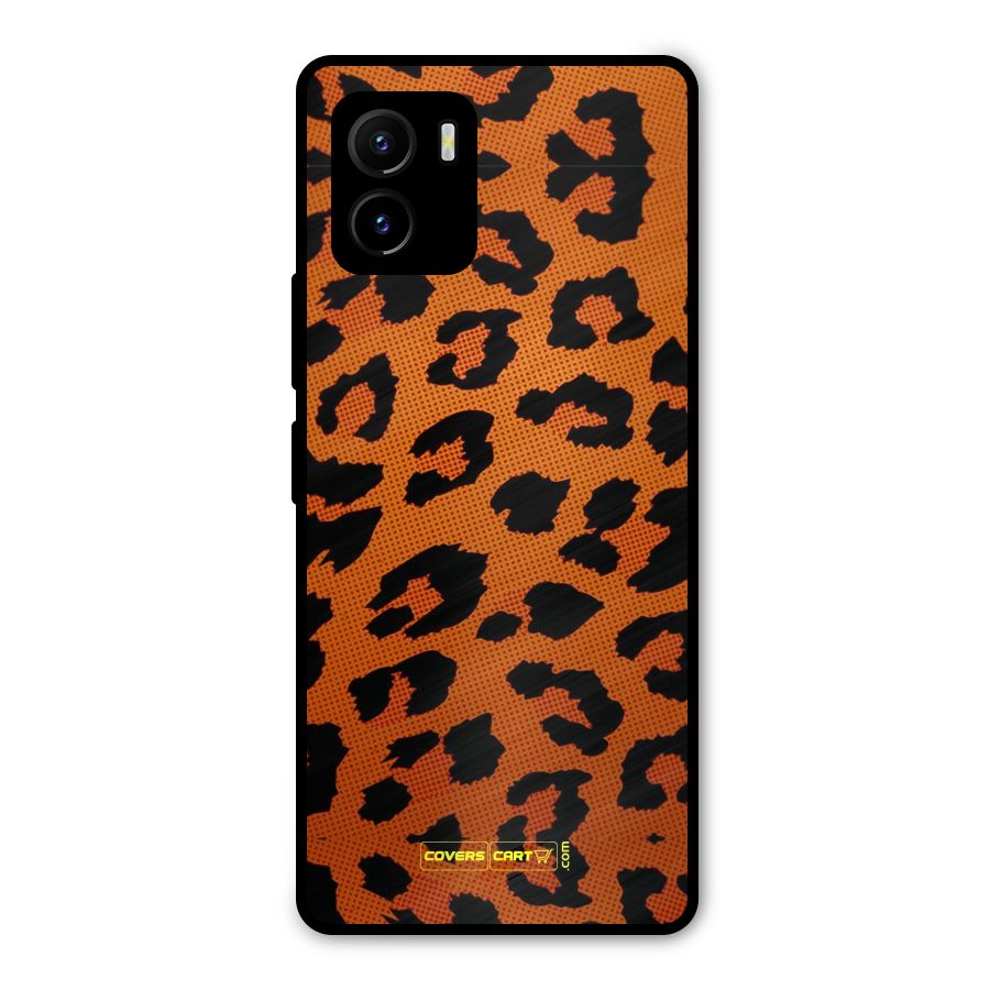 Leopard Metal Back Case for Vivo Y15s