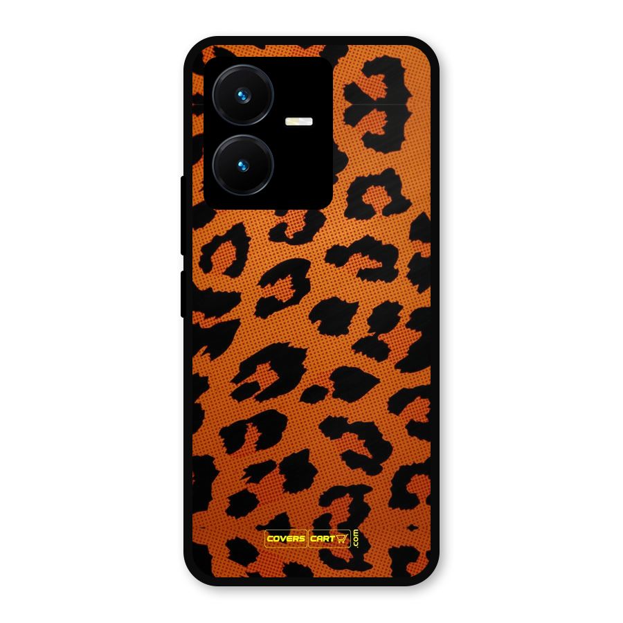 Leopard Metal Back Case for Vivo Y22