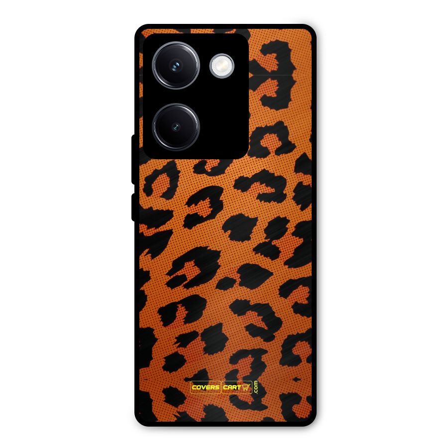 Leopard Metal Back Case for Vivo Y300 Plus