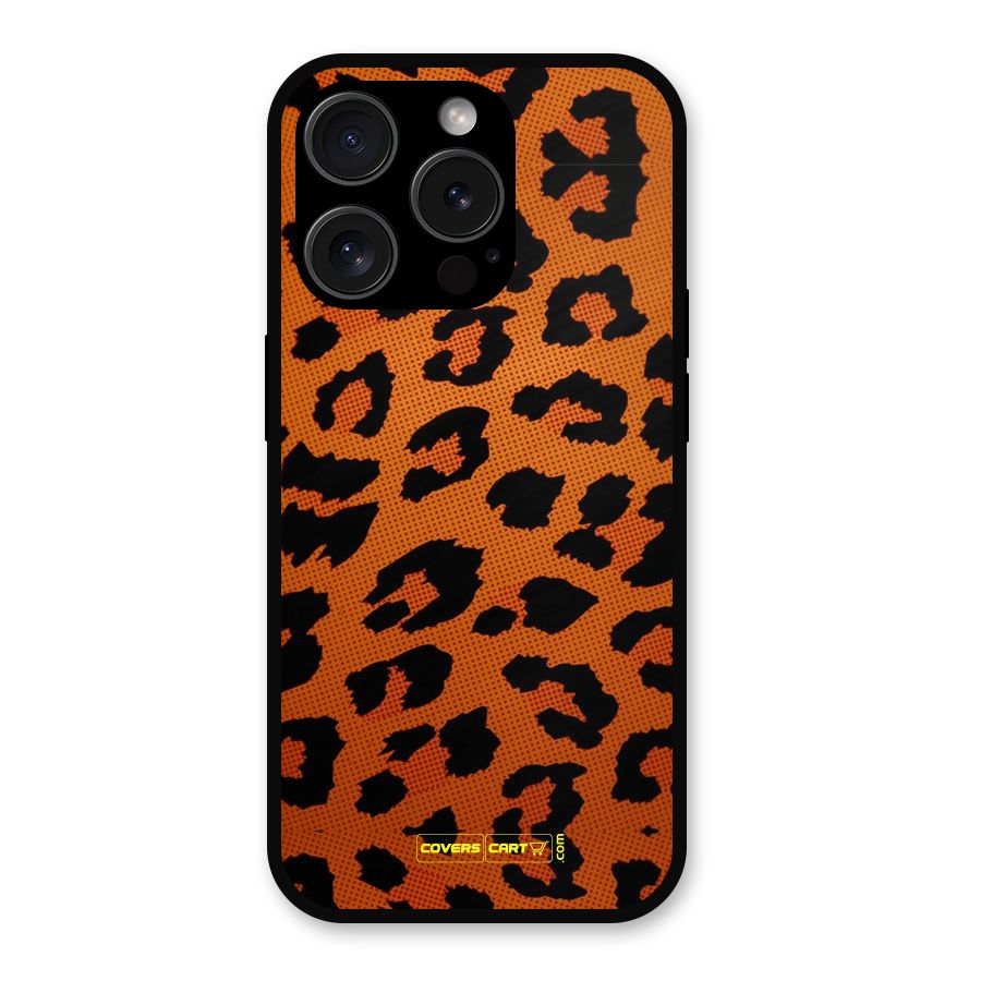 Leopard Metal Back Case for iPhone 15 Pro