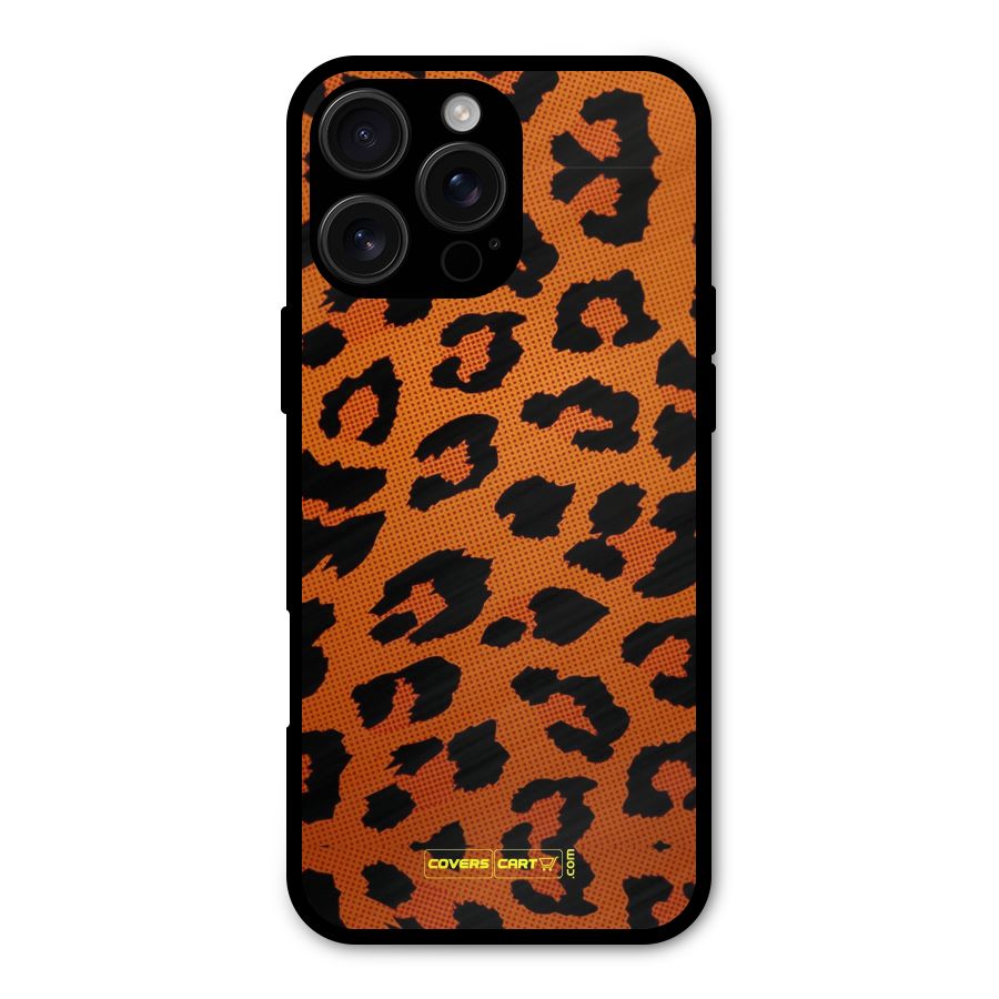 Leopard Metal Back Case for iPhone 16 Pro Max