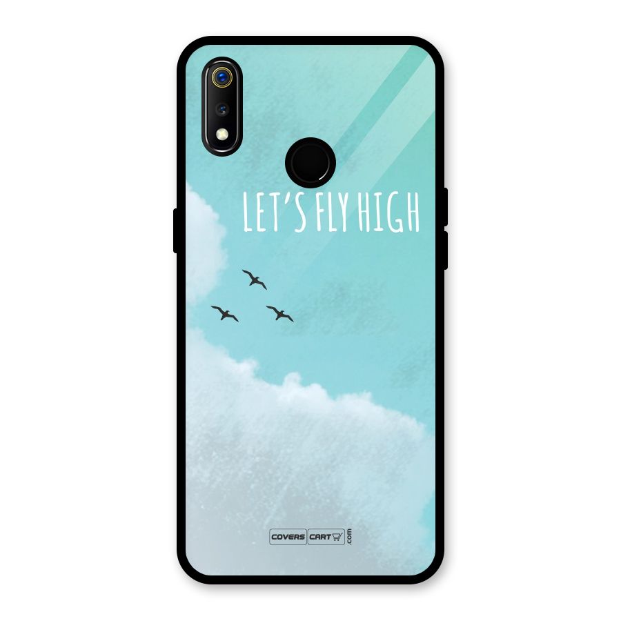Lets Fly High Glass Back Case for Realme 3