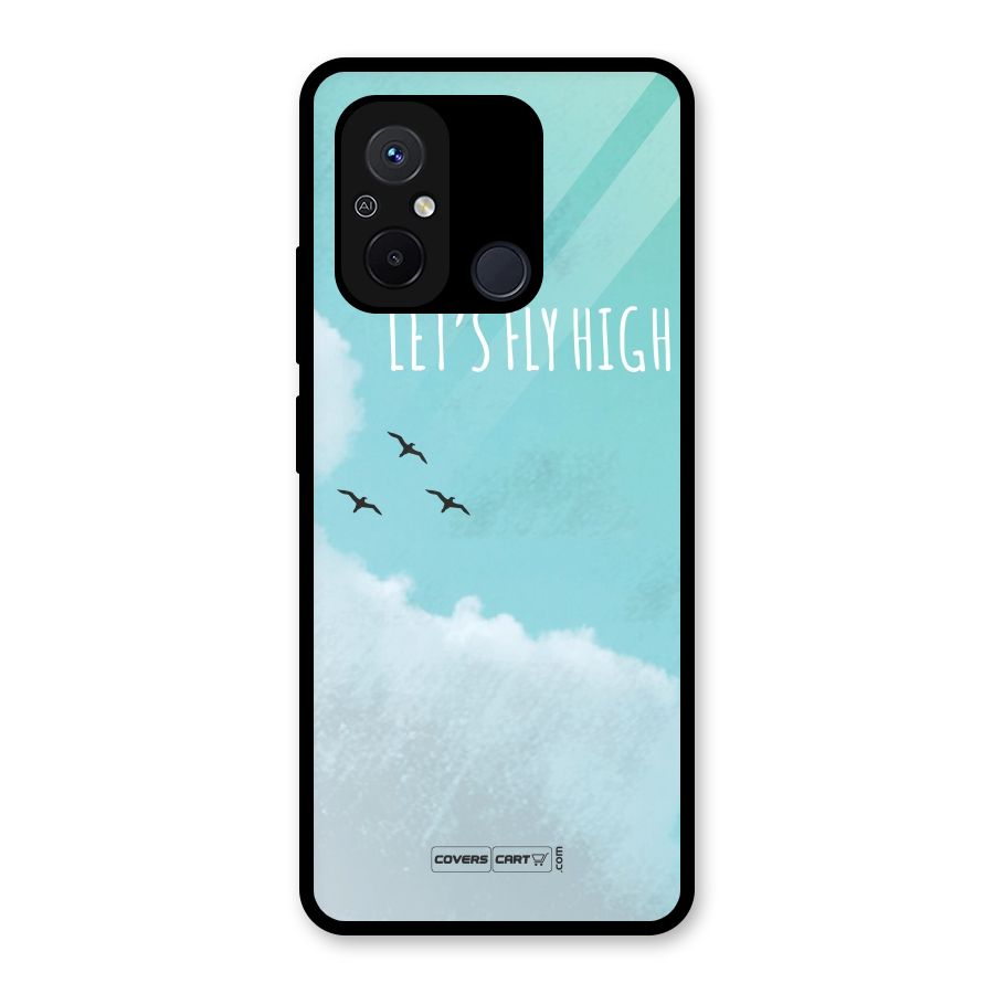 Lets Fly High Glass Back Case for Redmi 12C
