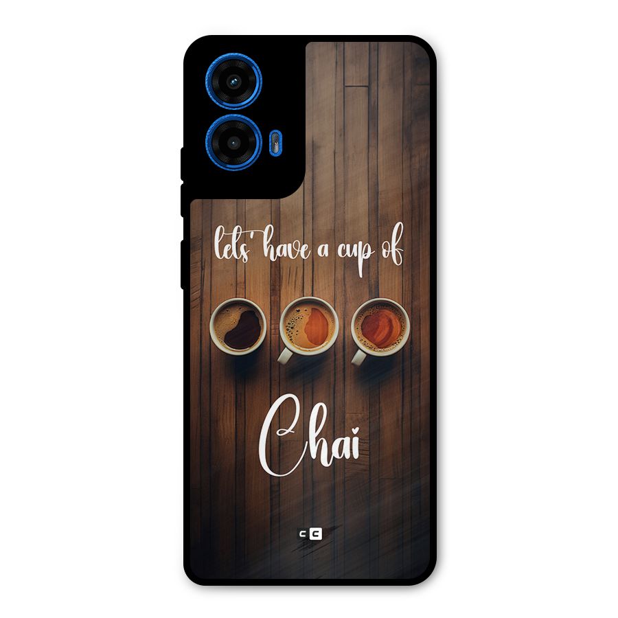 Lets Have A Cup Of Chai Metal Back Case for Moto G45