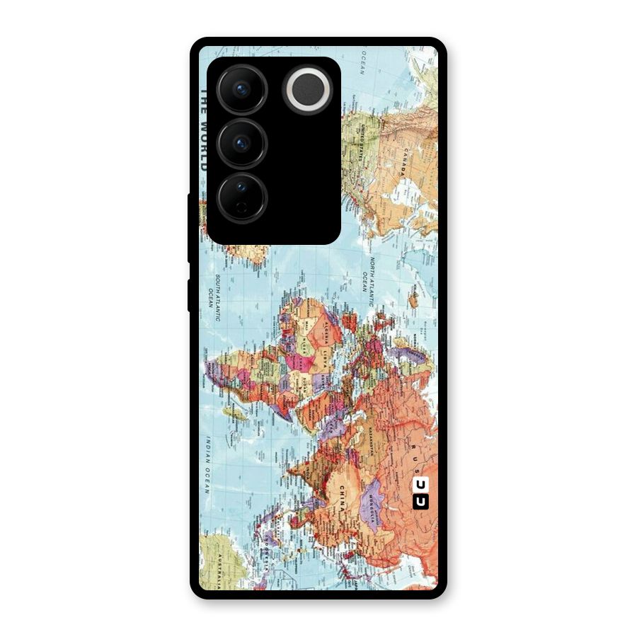 Lets Travel The World Glass Back Case for Vivo V27 Pro