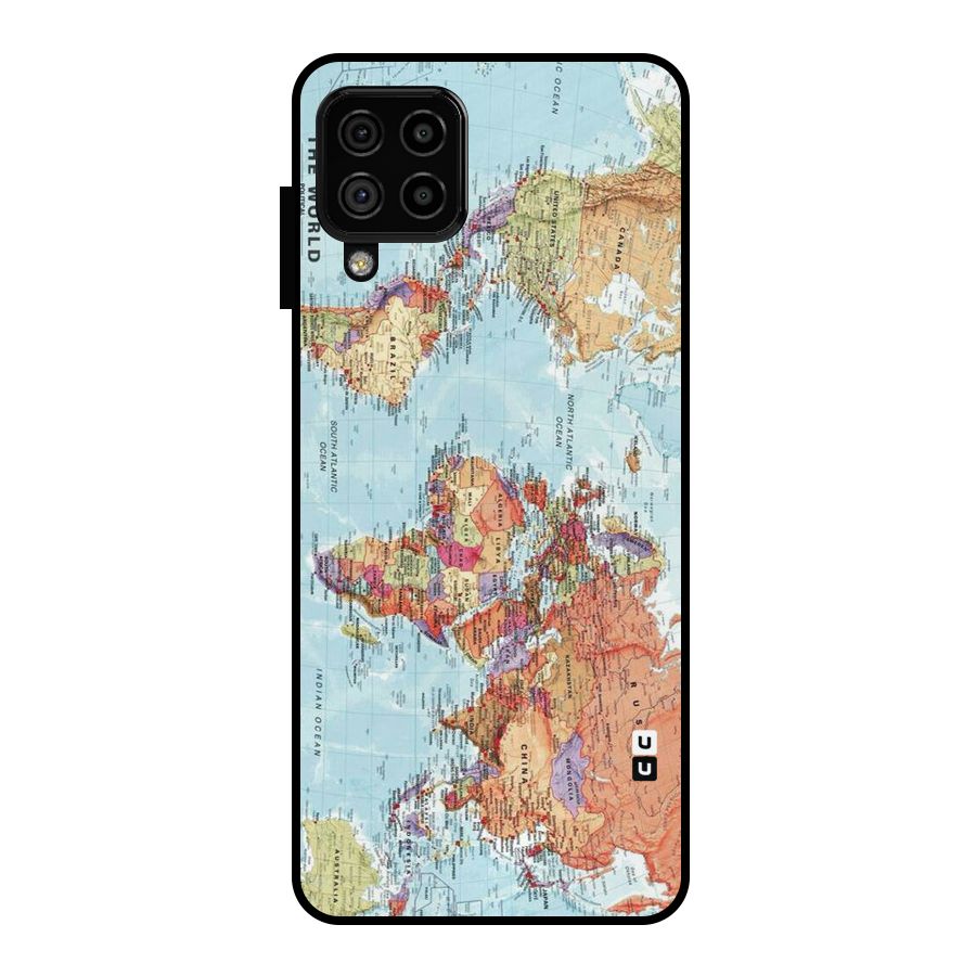 Lets Travel The World Metal Back Case for Galaxy A22 4G