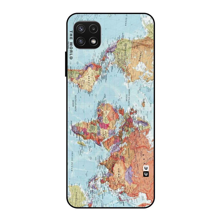 Lets Travel The World Metal Back Case for Galaxy A22 5G