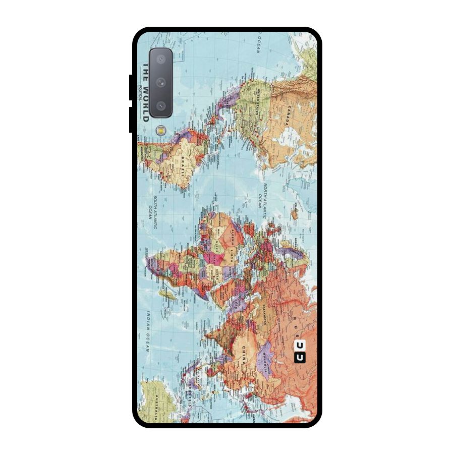 Lets Travel The World Metal Back Case for Galaxy A7 (2018)