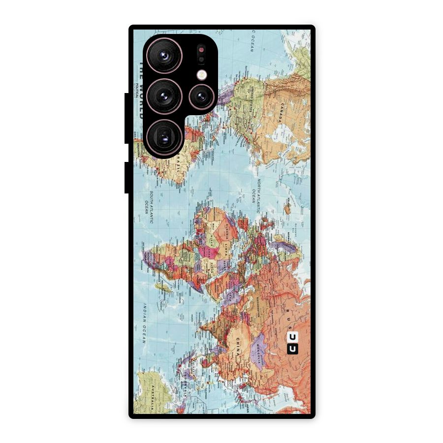 Lets Travel The World Metal Back Case for Galaxy S22 Ultra 5G