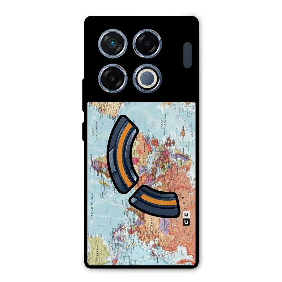 Lets Travel The World Metal Back Case for Infinix GT 20 Pro
